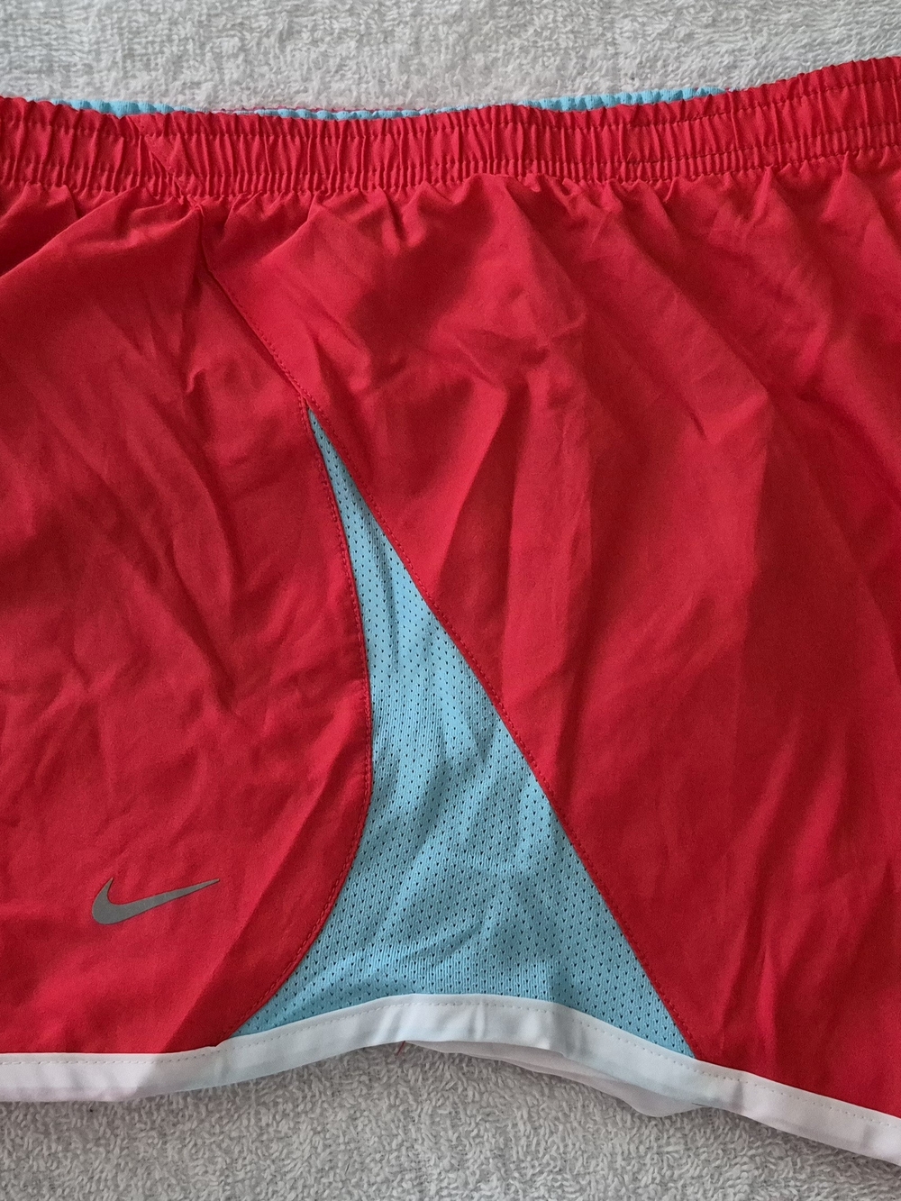 Nike Womens Red Running Shorts with Light Blue Liner Sz M